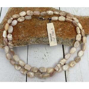 Peyote Bird Faceted Moonstone Sterling Beaded Necklace J209